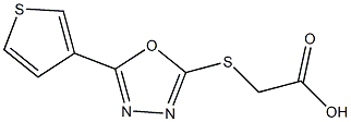 2-{[5-(thiophen-3-yl)-1,3,4-oxadiazol-2-yl]sulfanyl}acetic acid Struktur