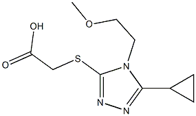 2-{[5-cyclopropyl-4-(2-methoxyethyl)-4H-1,2,4-triazol-3-yl]sulfanyl}acetic acid Struktur