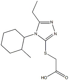 2-{[5-ethyl-4-(2-methylcyclohexyl)-4H-1,2,4-triazol-3-yl]sulfanyl}acetic acid Struktur