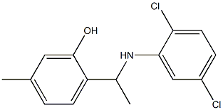 2-{1-[(2,5-dichlorophenyl)amino]ethyl}-5-methylphenol Struktur