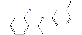 2-{1-[(3,4-difluorophenyl)amino]ethyl}-5-methylphenol Struktur