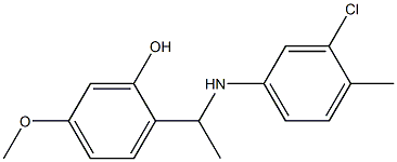 2-{1-[(3-chloro-4-methylphenyl)amino]ethyl}-5-methoxyphenol Struktur