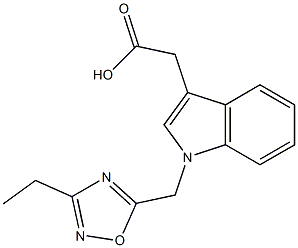 2-{1-[(3-ethyl-1,2,4-oxadiazol-5-yl)methyl]-1H-indol-3-yl}acetic acid Struktur