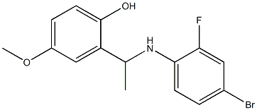 2-{1-[(4-bromo-2-fluorophenyl)amino]ethyl}-4-methoxyphenol Struktur