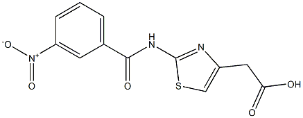 2-{2-[(3-nitrobenzene)amido]-1,3-thiazol-4-yl}acetic acid Struktur