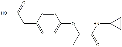 2-{4-[1-(cyclopropylcarbamoyl)ethoxy]phenyl}acetic acid Struktur