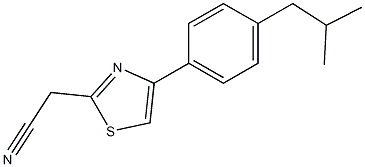 2-{4-[4-(2-methylpropyl)phenyl]-1,3-thiazol-2-yl}acetonitrile Struktur