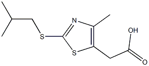 2-{4-methyl-2-[(2-methylpropyl)sulfanyl]-1,3-thiazol-5-yl}acetic acid Struktur