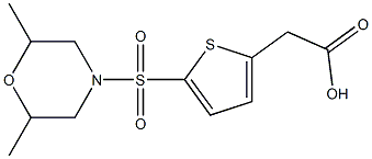 2-{5-[(2,6-dimethylmorpholine-4-)sulfonyl]thiophen-2-yl}acetic acid Struktur