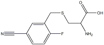 2-amino-3-[(5-cyano-2-fluorobenzyl)thio]propanoic acid Struktur