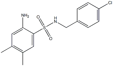 2-amino-N-[(4-chlorophenyl)methyl]-4,5-dimethylbenzene-1-sulfonamide Struktur