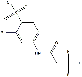 2-bromo-4-(3,3,3-trifluoropropanamido)benzene-1-sulfonyl chloride Struktur