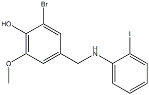 2-bromo-4-{[(2-iodophenyl)amino]methyl}-6-methoxyphenol Struktur