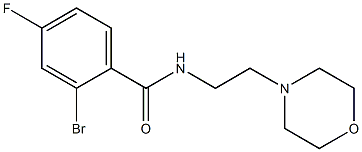 2-bromo-4-fluoro-N-(2-morpholin-4-ylethyl)benzamide Struktur