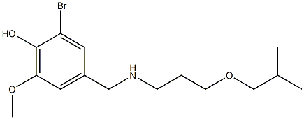 2-bromo-6-methoxy-4-({[3-(2-methylpropoxy)propyl]amino}methyl)phenol Struktur