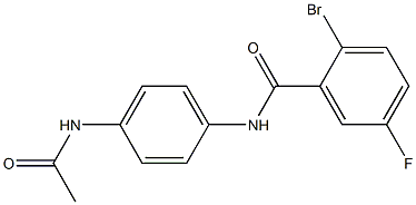 2-bromo-N-(4-acetamidophenyl)-5-fluorobenzamide Struktur