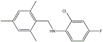 2-chloro-4-fluoro-N-[(2,4,6-trimethylphenyl)methyl]aniline Struktur