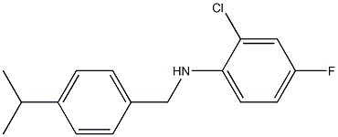 2-chloro-4-fluoro-N-{[4-(propan-2-yl)phenyl]methyl}aniline Struktur