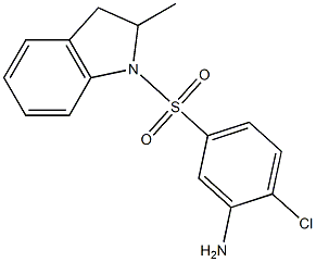 2-chloro-5-[(2-methyl-2,3-dihydro-1H-indole-1-)sulfonyl]aniline Struktur