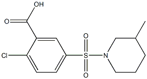 2-chloro-5-[(3-methylpiperidine-1-)sulfonyl]benzoic acid Struktur