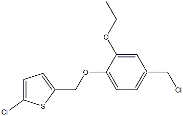 2-chloro-5-[4-(chloromethyl)-2-ethoxyphenoxymethyl]thiophene Struktur