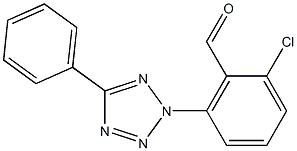 2-chloro-6-(5-phenyl-2H-1,2,3,4-tetrazol-2-yl)benzaldehyde Struktur