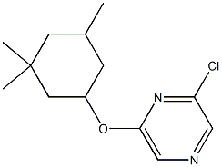 2-chloro-6-[(3,3,5-trimethylcyclohexyl)oxy]pyrazine Struktur