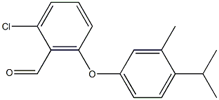 2-chloro-6-[3-methyl-4-(propan-2-yl)phenoxy]benzaldehyde Struktur