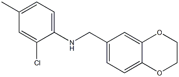 2-chloro-N-(2,3-dihydro-1,4-benzodioxin-6-ylmethyl)-4-methylaniline Struktur