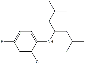 2-chloro-N-(2,6-dimethylheptan-4-yl)-4-fluoroaniline Struktur