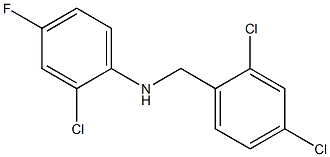 2-chloro-N-[(2,4-dichlorophenyl)methyl]-4-fluoroaniline Struktur