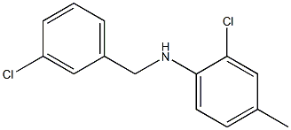 2-chloro-N-[(3-chlorophenyl)methyl]-4-methylaniline Struktur