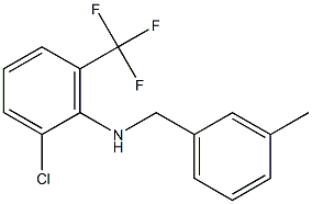 2-chloro-N-[(3-methylphenyl)methyl]-6-(trifluoromethyl)aniline Struktur