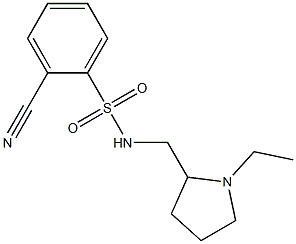 2-cyano-N-[(1-ethylpyrrolidin-2-yl)methyl]benzenesulfonamide Struktur