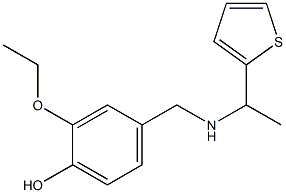 2-ethoxy-4-({[1-(thiophen-2-yl)ethyl]amino}methyl)phenol Struktur