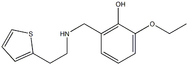 2-ethoxy-6-({[2-(thiophen-2-yl)ethyl]amino}methyl)phenol Struktur