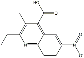 2-ethyl-3-methyl-6-nitroquinoline-4-carboxylic acid Struktur