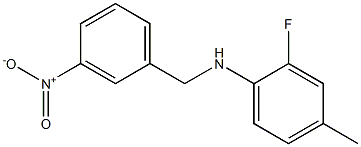 2-fluoro-4-methyl-N-[(3-nitrophenyl)methyl]aniline Struktur