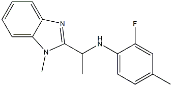 2-fluoro-4-methyl-N-[1-(1-methyl-1H-1,3-benzodiazol-2-yl)ethyl]aniline Struktur