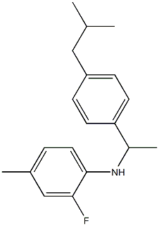 2-fluoro-4-methyl-N-{1-[4-(2-methylpropyl)phenyl]ethyl}aniline Struktur