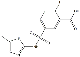 2-fluoro-5-[(5-methyl-1,3-thiazol-2-yl)sulfamoyl]benzoic acid Struktur