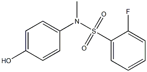 2-fluoro-N-(4-hydroxyphenyl)-N-methylbenzene-1-sulfonamide Struktur