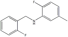 2-fluoro-N-[(2-fluorophenyl)methyl]-5-methylaniline Struktur