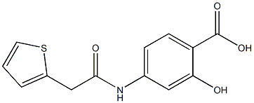 2-hydroxy-4-[(thien-2-ylacetyl)amino]benzoic acid Struktur