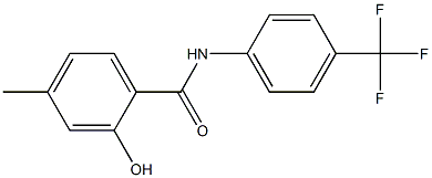 2-hydroxy-4-methyl-N-[4-(trifluoromethyl)phenyl]benzamide Struktur