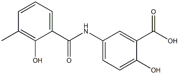 2-hydroxy-5-[(2-hydroxy-3-methylbenzene)amido]benzoic acid Struktur