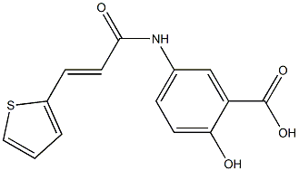 2-hydroxy-5-{[(2E)-3-thien-2-ylprop-2-enoyl]amino}benzoic acid Struktur