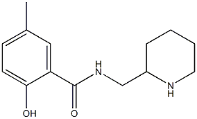 2-hydroxy-5-methyl-N-(piperidin-2-ylmethyl)benzamide Struktur