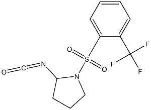 2-isocyanato-1-{[2-(trifluoromethyl)benzene]sulfonyl}pyrrolidine Struktur