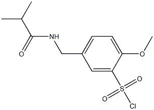 2-methoxy-5-[(2-methylpropanamido)methyl]benzene-1-sulfonyl chloride Struktur